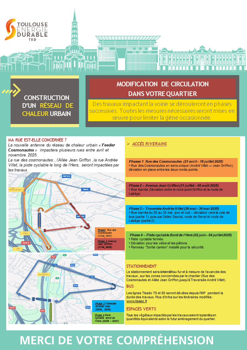 Modification de circulation - Feeder Cosmonautes
